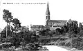Le bourg vu depuis la route de Treffendel (carte postale, vers 1925).
