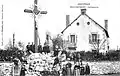 Le calvaire de Montertelot vers 1925 (carte postale).
