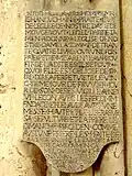 Plaque de fondation de Jean Duchêne, curé de Montgeroult.