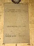 Plaque de fondation de Nicolas Jehan, laboureur.