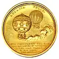 Médaille gravée par Augustin Dupré illustrant les deux événements.