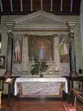 Église paroissiale Saint-Pierre : autel et retable du Sacré-Cœur.
