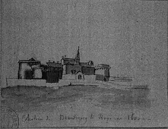 Montigny, dessin du XIXe&nbsp;siècle par Pernot.