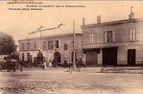 Restaurant Le coq hardi, route de Bordeaux-Libourne (1900-1920).