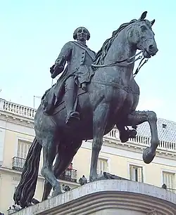 Statue équestre de Charles&nbsp;III à Madrid.