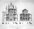 L'église sur un relevé d'Eugène Leblan, gravure de Jean-Joseph Sulpis.