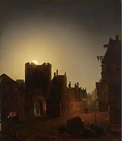 Rue sous un clair de lune.