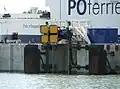 Système d'amarrage à ventouses vu de la mer à Douvres.