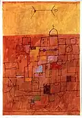 Moroccan Village —The Mosque.  Gouache et encre de Chine sur papier, n.d.
