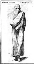 Croquis d'une femme maure dans "L'Estat présent de l'empire de Maroc"