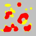 Ouverture géodésique de X1  (rouge : hexagone de taille 11)