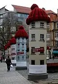 Litfaßsäule mobiles avec une publicité sur le réchauffement climatique, à Munich (2008).
