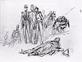 La mort du général Damrémont. Esquisse par Auguste Raffet.