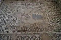 Mosaïque au sol d'une villa romaine, IVe&nbsp;siècle, à  Skala, île de Céphalonie, Grèce.