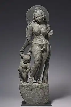 Déesse mère de l'entrée d'un temple hindou. Inde du Nord-Ouest, Rajasthan, Ve – VIe&nbsp;siècle