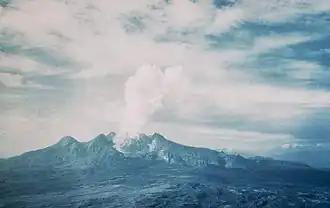 Vue du mont Lamington après l'éruption de 1951.