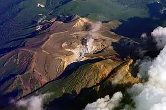 Vue aérienne du mont Meakan.