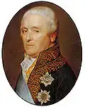Adriaan Pieter Twent van Raaphorst&nbsp;(nl), portant la grand'croix de l'Ordre, sous celle de l'ordre de l'Union