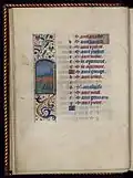 Mai : Signe astrologique du Taureau (enluminure marginale, fol.4v).