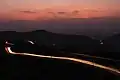 L'autoroute Bombay-Pune vue depuis Khandala, la nuit