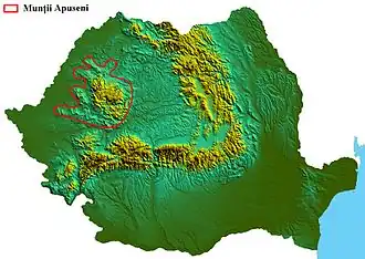 Carte de localisation des monts Apucènes.