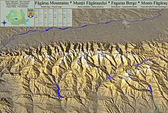 Carte de localisation des monts Făgăraș.