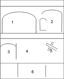 La disposition des fresques du mur nord du chœur.