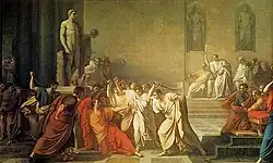 Tableau représentant la mort de César, par Camuccini