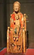 Vierge à l'enfant de type Sedes sapientiae, XIe&nbsp;siècle, Musées royaux d'Art et d'Histoire, section des Arts décoratifs européens, Bruxelles