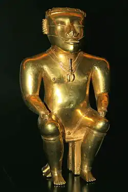 Statuette en or, Culture quimbaya, Colombie, 200-1000 ap. JC