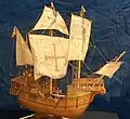 Maquette d'une caravelle au musée maritime Amiraglio Carlo Mirabello (it) à Tortone.