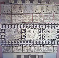 Reconstruction d'un décor mural phrygien, VIIe&nbsp;siècle. Ankara, Musée des civilisations anatoliennes