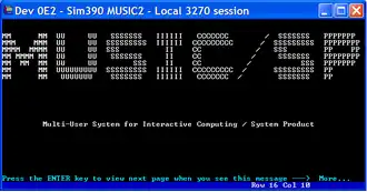 Écran de connexion de MUSIC/SP