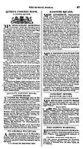 Annonce du concert avec Johann Strauss, dans The Musical World en 1838