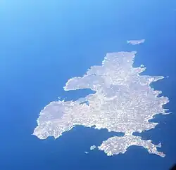 Mykonos vue d'avion