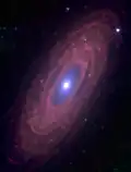 NGC 2841 en infrarouge par le télescope spatial Spitzer.