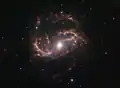 Image dans le domaine de l'infrarouge réalisée avec les données du télescope spatial Spitzer.