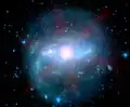 NGC 7552 vue dans le domaine des infrarouges par le télescope spatial Spitzer.