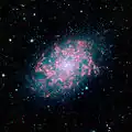 NGC 7793 vue dans le domaine des infrarouges par le télescope spatial Spitzer.