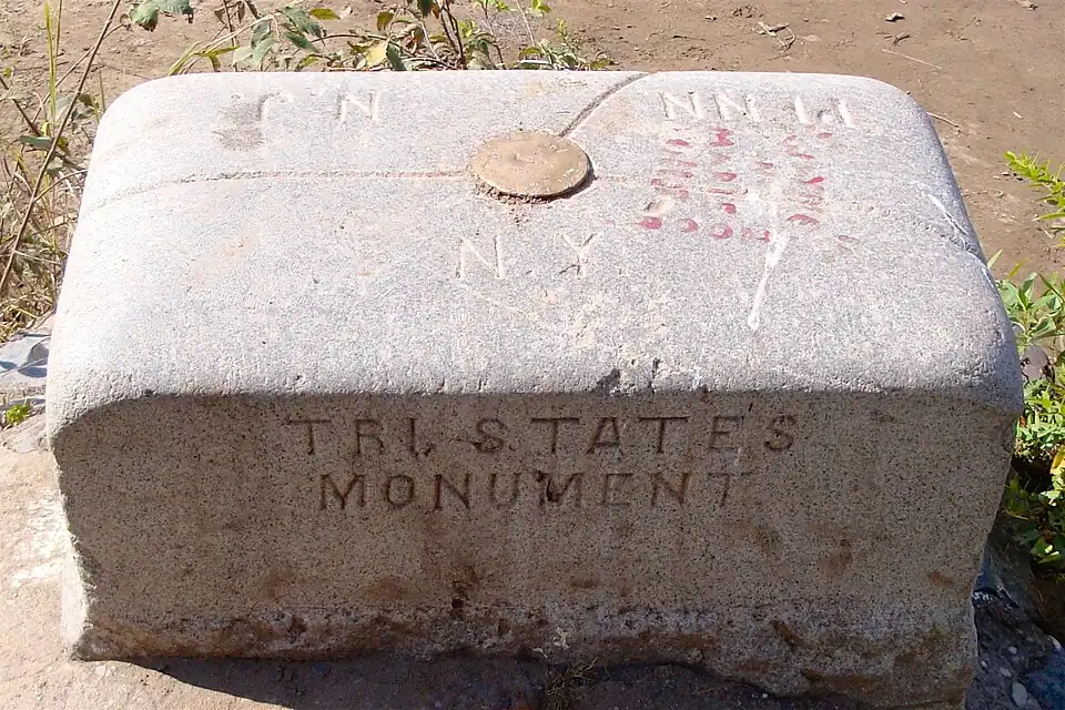 Marqueur tripoint NJ – NY – PA
