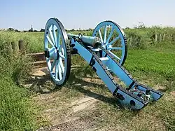 Un canon de 4 livres Gribeauval à la batterie 5, Chalmette National Battlefield (Nouvelle-Orléans).