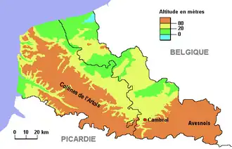 Cambrai dans son contexte topographique