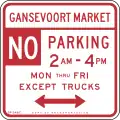 Stationnement interdit avec particularités à New York, NYCDOT SC-346C.