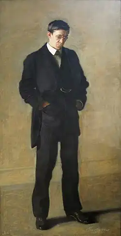 Thomas Eakins,Le Penseur, portrait de Louis N. Kenton (1900), 208&nbsp;×&nbsp;107&nbsp;cm.