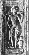 Bas-relief, ruines du palais de Nagarjunakonda.