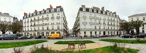 Côté sud, dans l'axe de la rue La Fayette