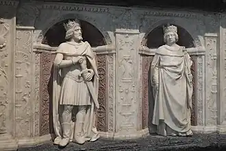 Détail des rois et apôtres du sarcophage du tombeau de François II de Bretagne et de Margueritte de foix (vers 1500).