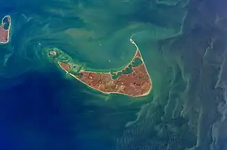 Image satellite de l'île de Nantucket.