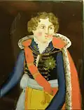 Attribué à l'atelier de Benedict Winterhalder, Napoléon II (1re&nbsp;moitié du XIXe&nbsp;siècle), peinture sous verre, Colmar, musée Unterlinden.