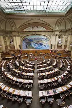 La salle du Conseil national.